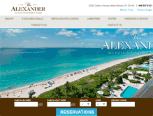Tablet Screenshot of alexanderhotel.com